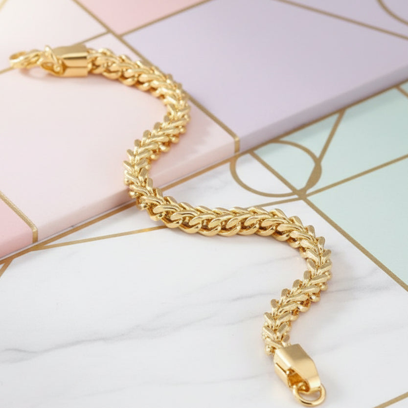 Jazz And Sizzle Men’s Gold Plated Link Chain Bracelet