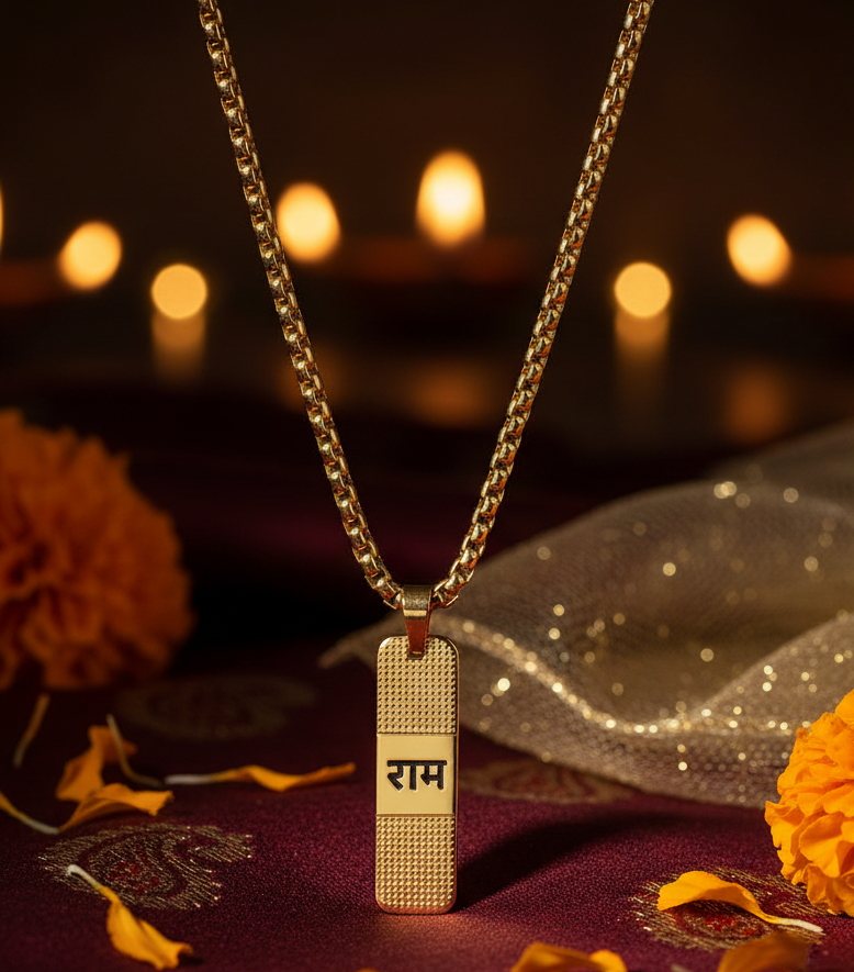 Jazz And Sizzle Gold Plated "RAM" initials Pendant Locket for Women and Men
