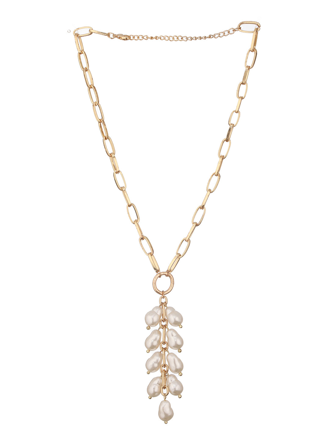 Jazz And Sizzle Gold-Plated Pearls Beaded Necklace Chain