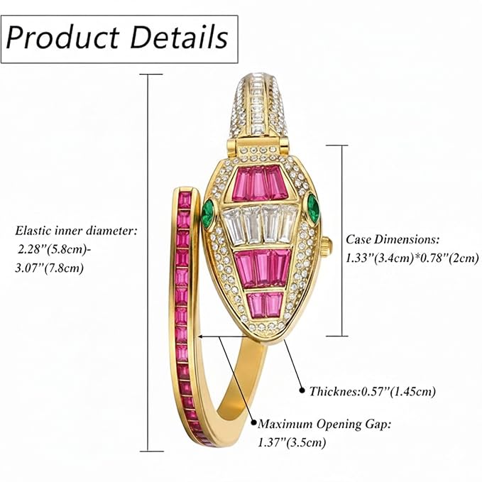 Crystal Studded Oval Dial | Elegant Jewellery Watch for Women & Girls | Party, Wedding & Festive
