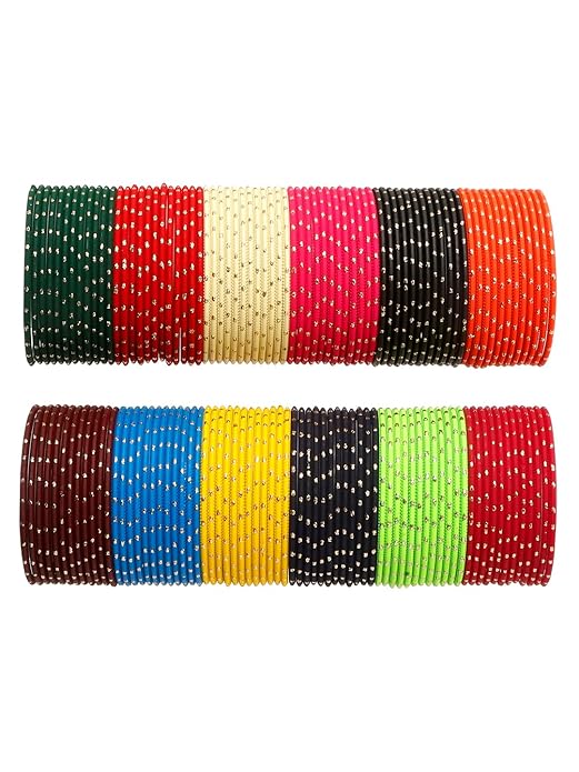Jazz And Sizzle Multi-Color Set of 144 Bangles for Women and Girls Bangles