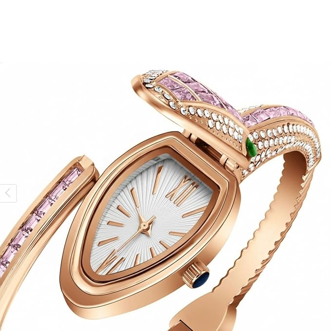Crystal Studded Oval Dial | Elegant Jewellery Watch for Women & Girls | Party, Wedding & Festive