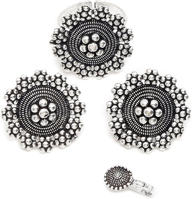 Silver-Plated American Diamond Jewellery Set for Women & Girls | Necklace Set with Matching Earrings