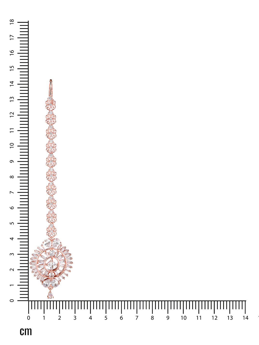 Rose Gold-Plated AD-Studded Circular Handcrafted Maang Tika - Jazzandsizzle