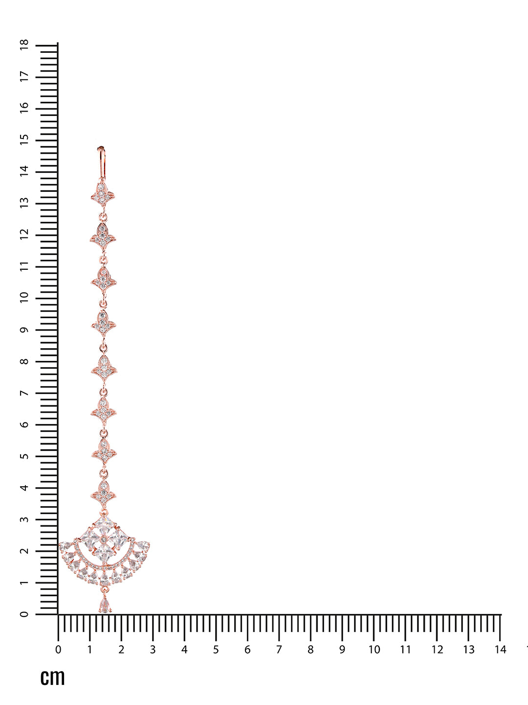 Rose Gold-Plated White D-Studded Handcrafted Maang Tikka - Jazzandsizzle