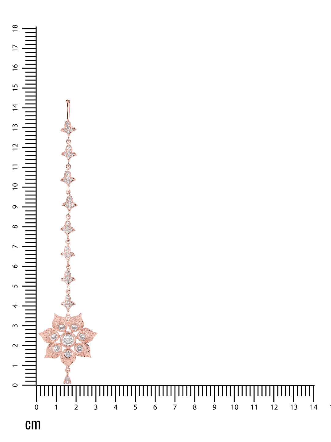 Rose Gold-Plated White AD-Studded Handcrafted Floral Maang Tikka - Jazzandsizzle