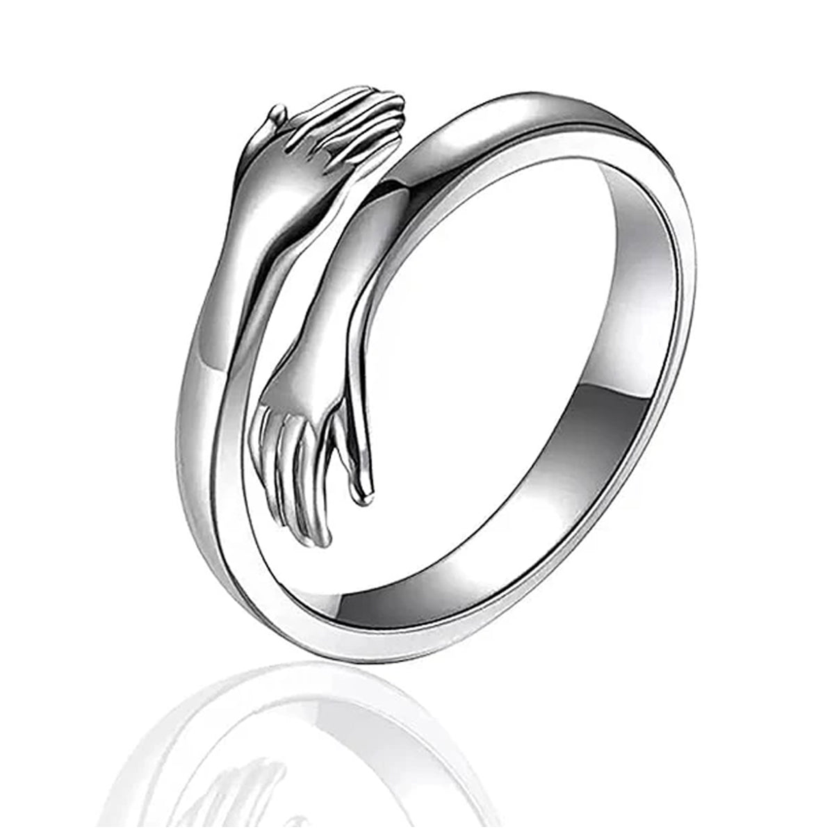 Jazz And Sizzle Silver Plated AD Studded Adjustable Couple Ring COMBO