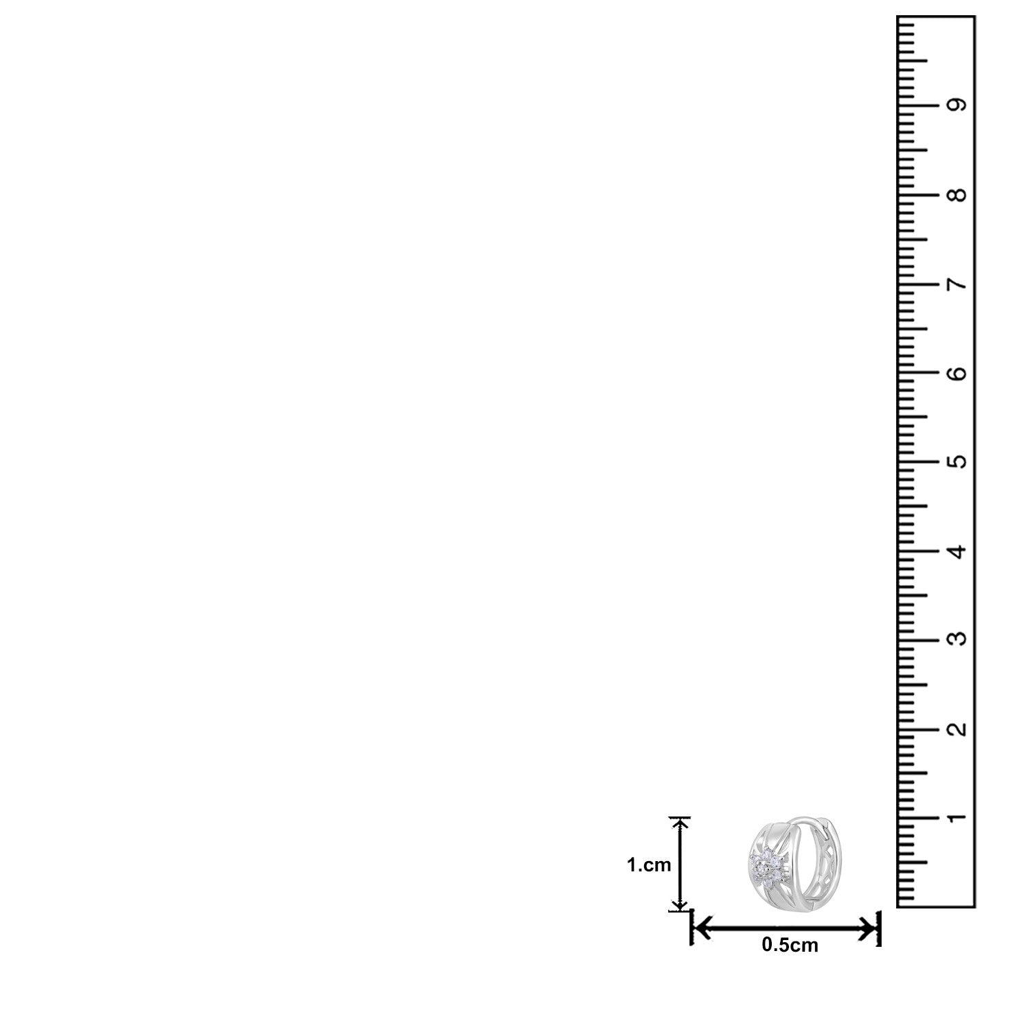 Jazz And Sizzle Silver Plated American Diamond Studded Hoop Earrings