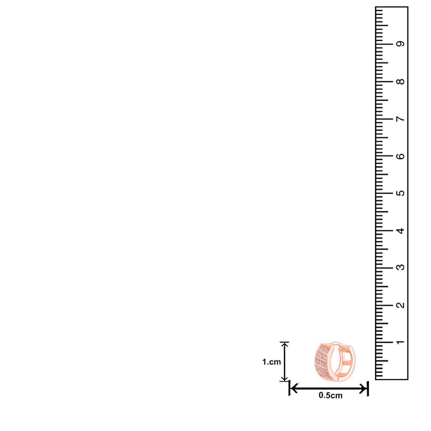 Jazz And Sizzle Rose Gold Plated American Diamond Studded Hoop Earrings