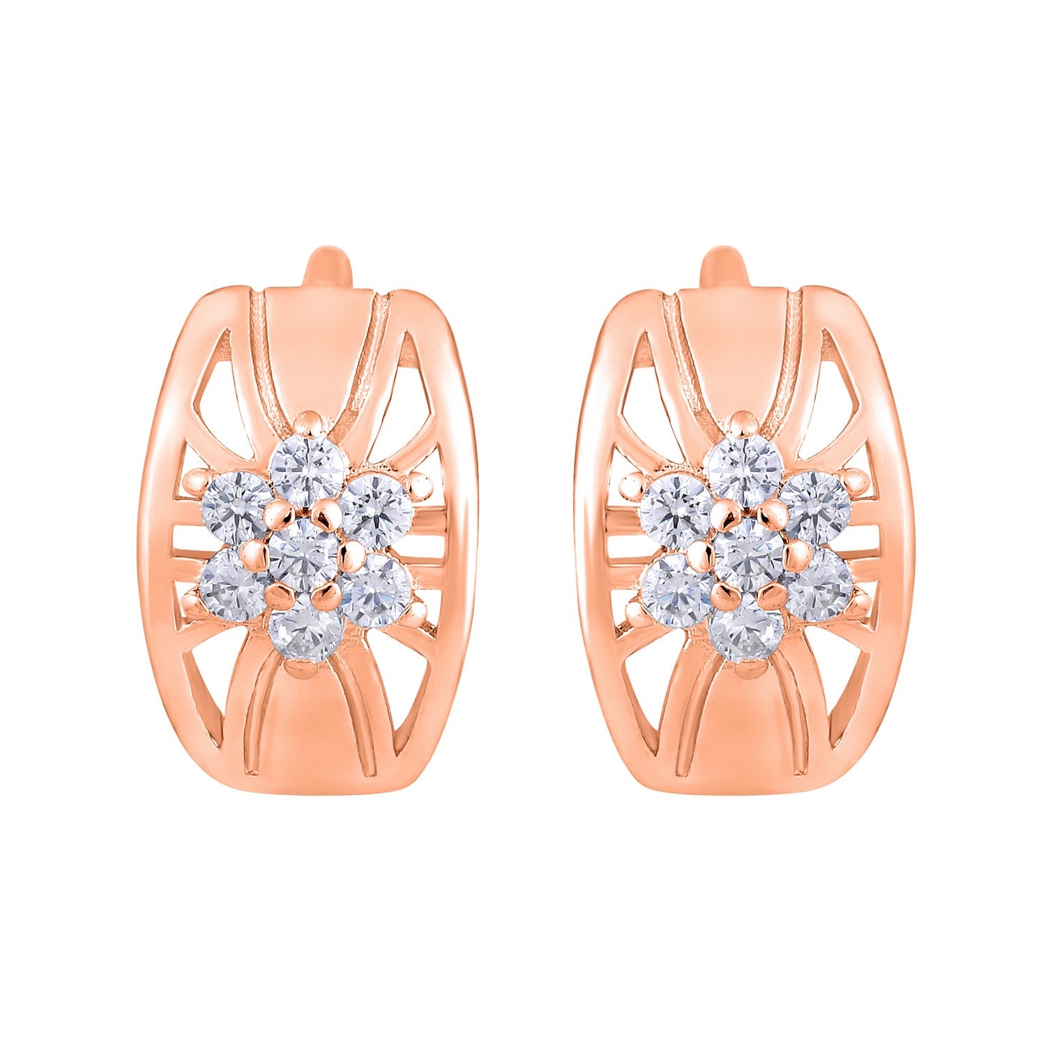 Jazz And Sizzle Rose Gold-Plated Stone-Studded Contemporary Studs