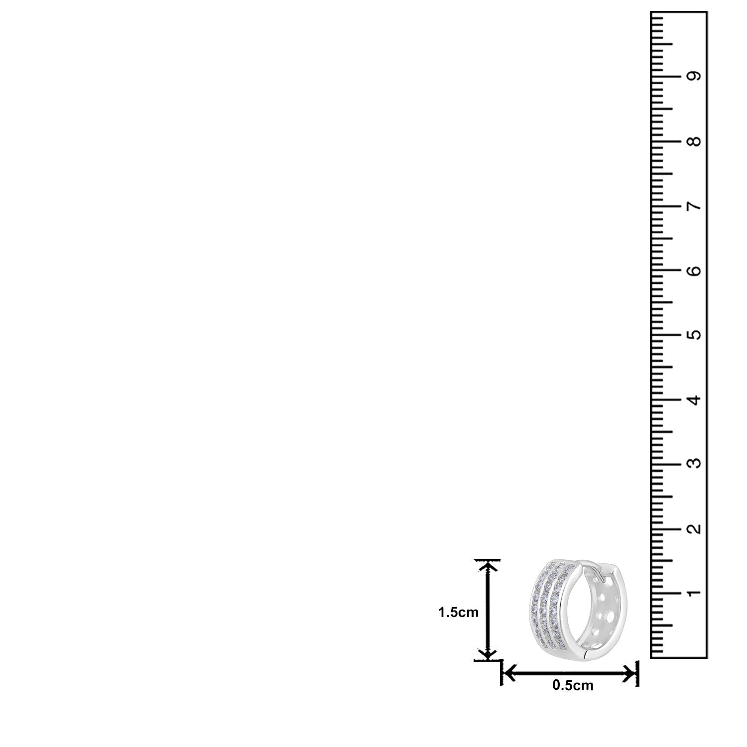 Jazz And Sizzle Silver Plated American Diamond Studded Hoop Earrings