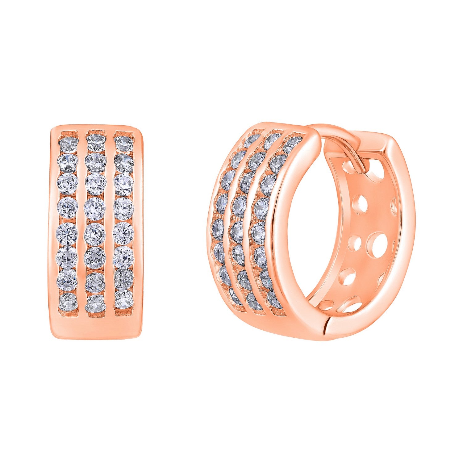 Jazz And Sizzle Rose Gold-Plated Contemporary Hoop Earrings