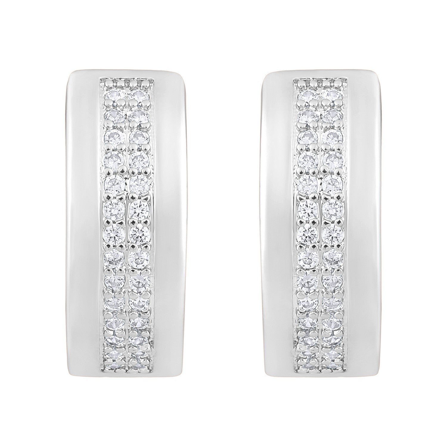 Jazz And Sizzle Silver Plated Hoop Earrings