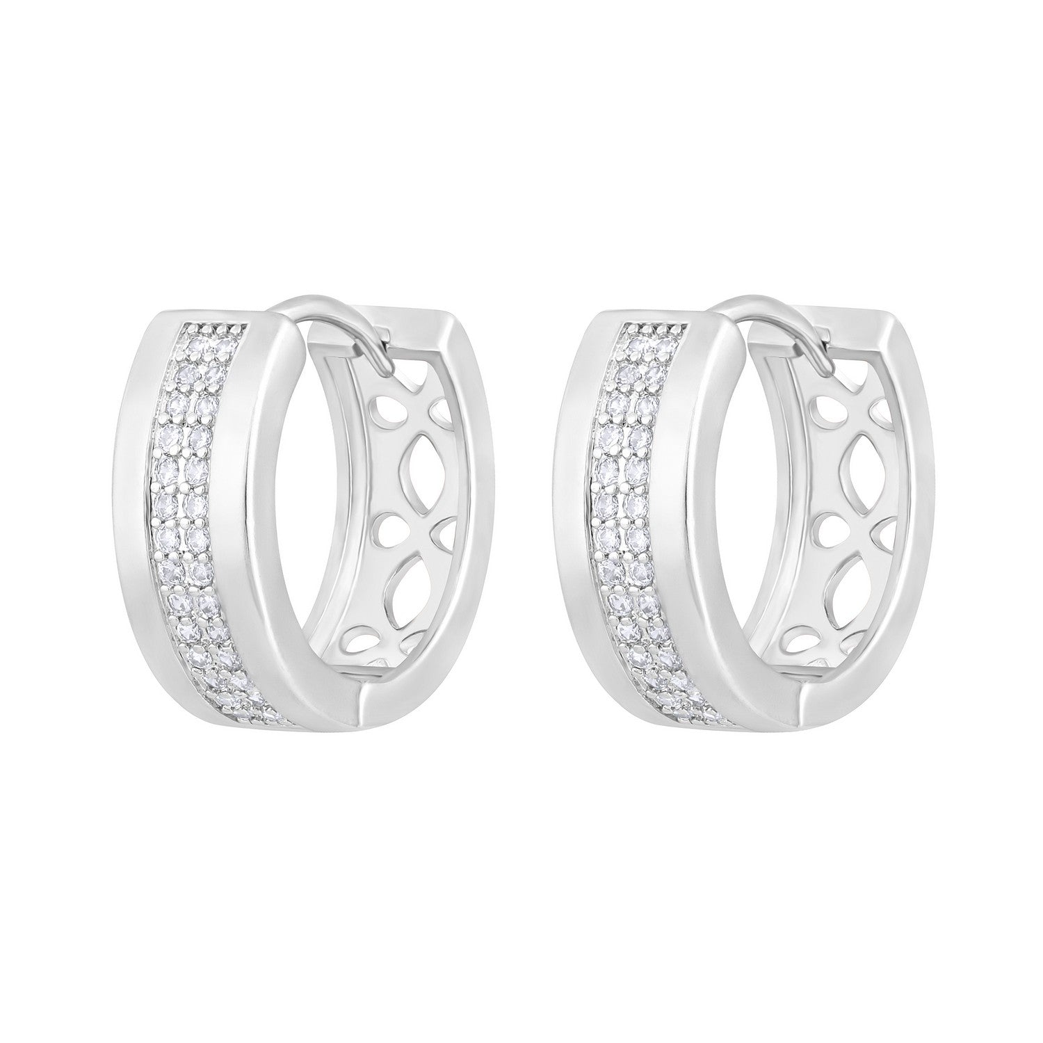 Jazz And Sizzle Silver Plated Hoop Earrings