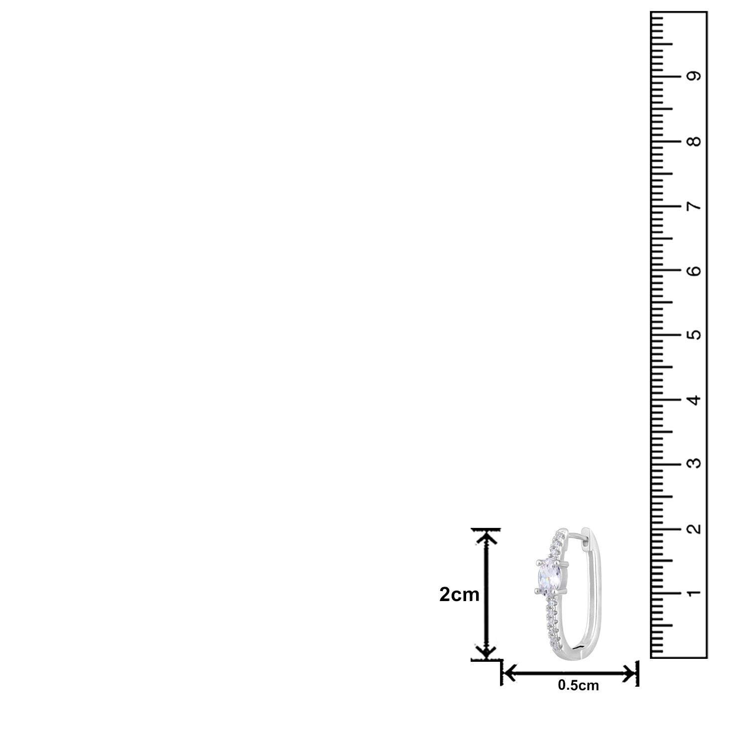 Jazz And Sizzle Silver-Plated & White AD Studded Circular Hoop Earrings