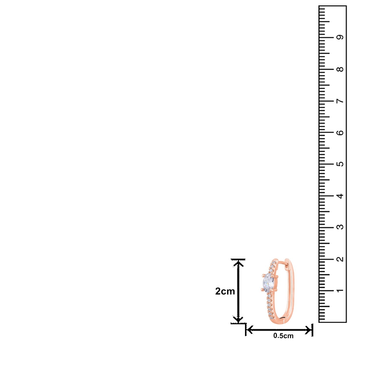 Jazz And Sizzle Rose Gold-Toned Crystal Studded Circular Hoop Earrings