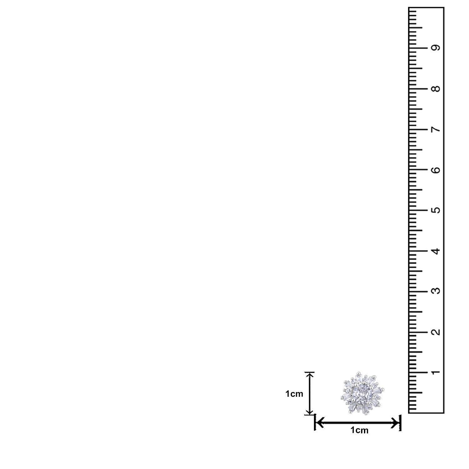 Jazz And Sizzle Silver-Plated American Diamond Studded Floral Stud Earrings