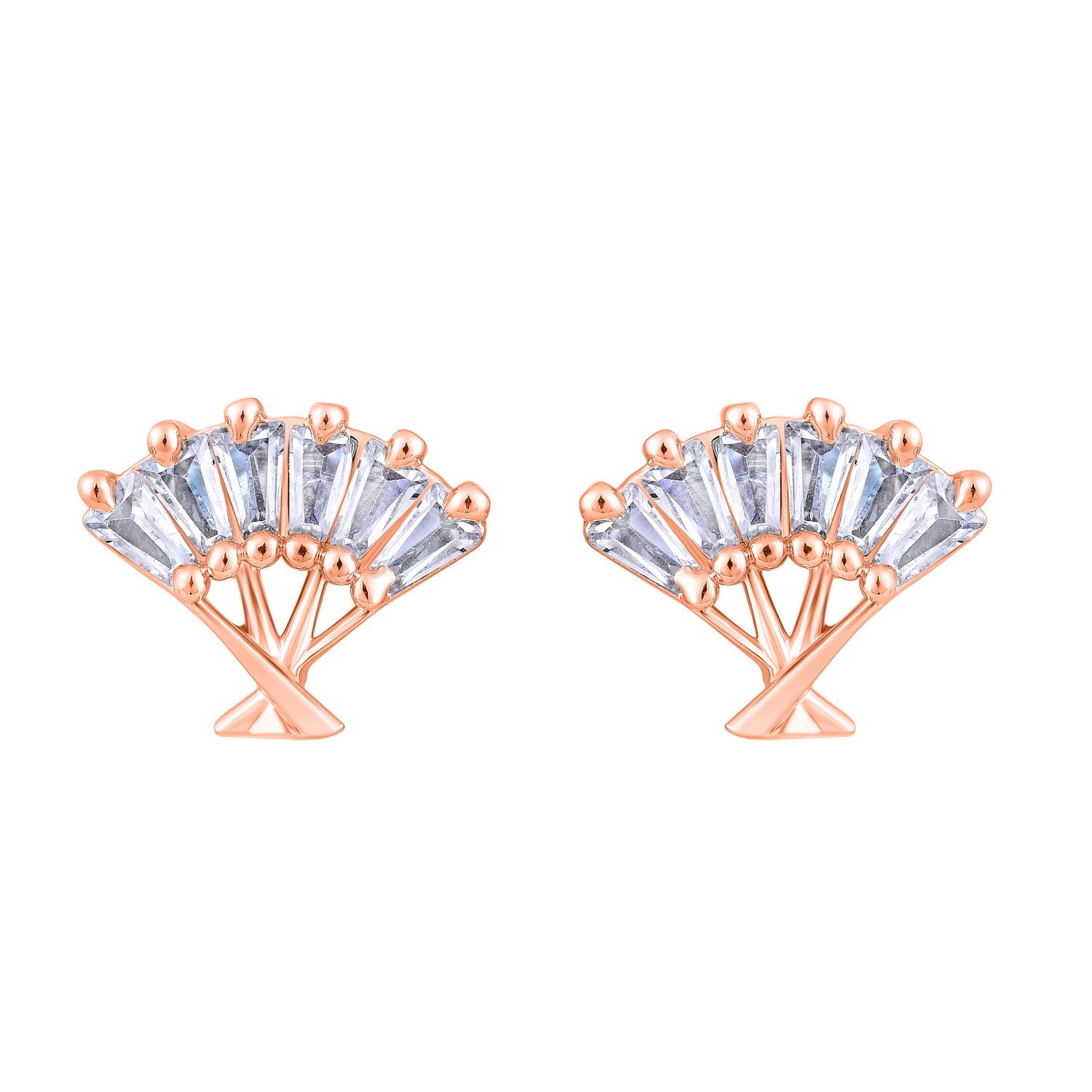 Jazz And Sizzle Rose Gold-Plated Handcrafted Contemporary Stud Earrings