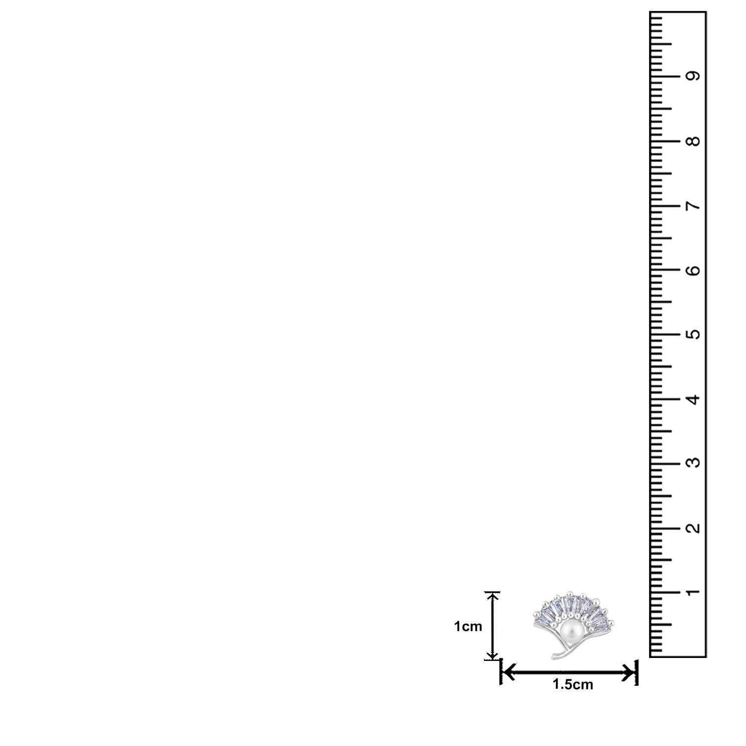 Jazz And Sizzle Rhodium-Plated Pearl Studded Contemporary Stud Earrings