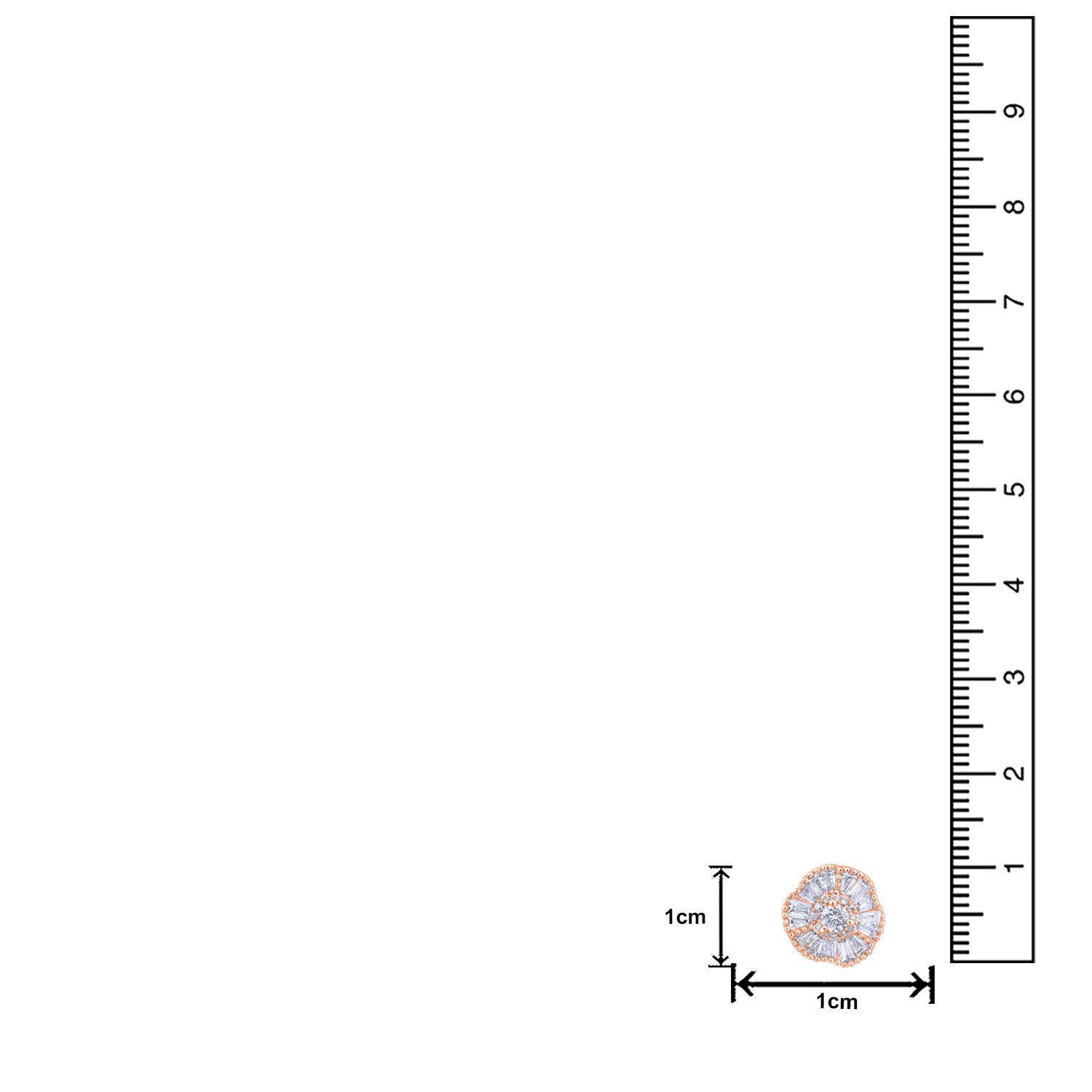 Jazz And Sizzle Rose Gold-Plated American Diamond Studded Floral Stud Earrings