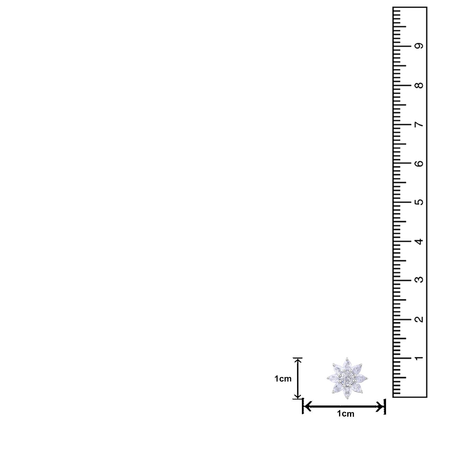 Jazz And Sizzle Rhodium Plated Ad Studded Star Shaped Studs Earrings