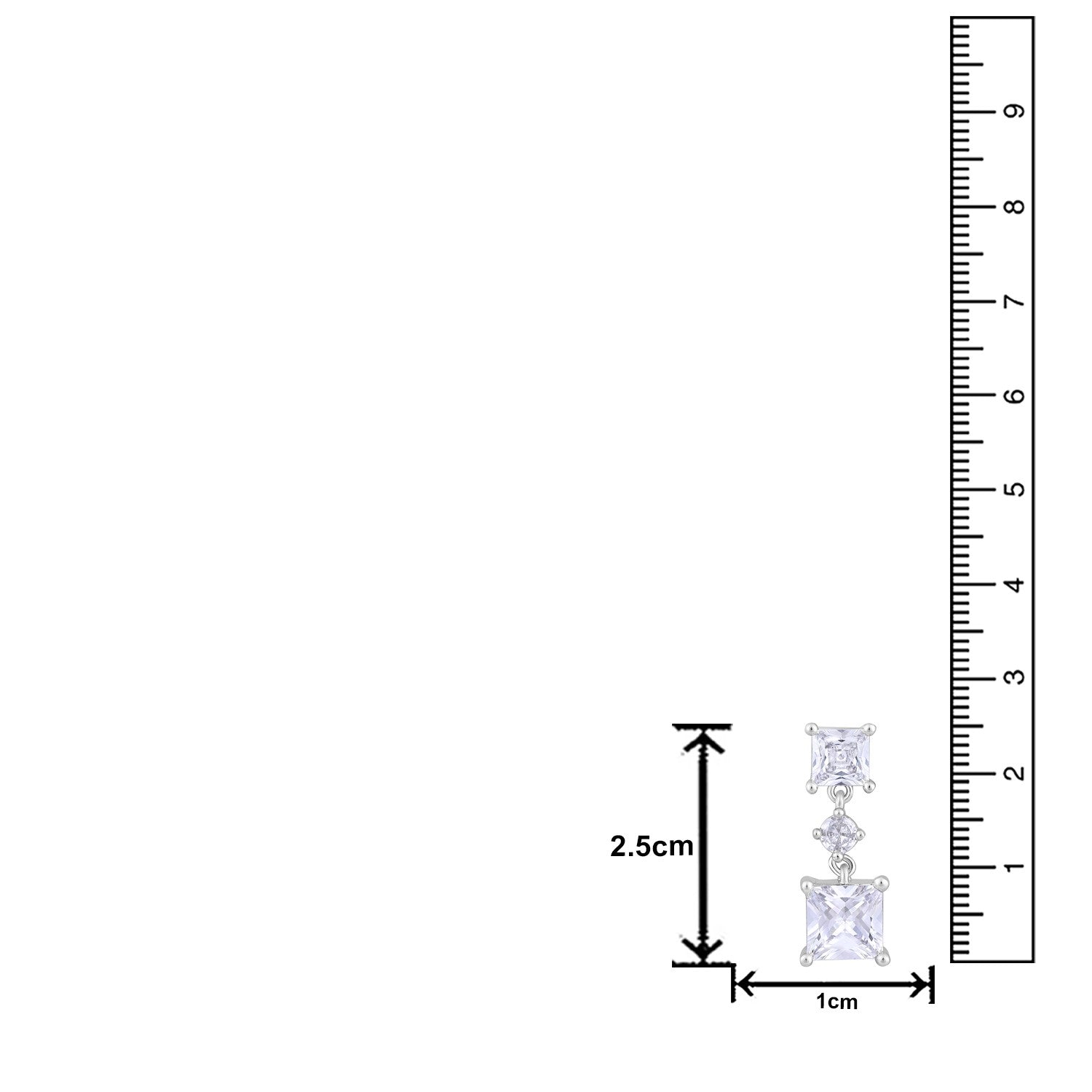 Jazz And Sizzle Rhodium-Plated Square Drop Earrings