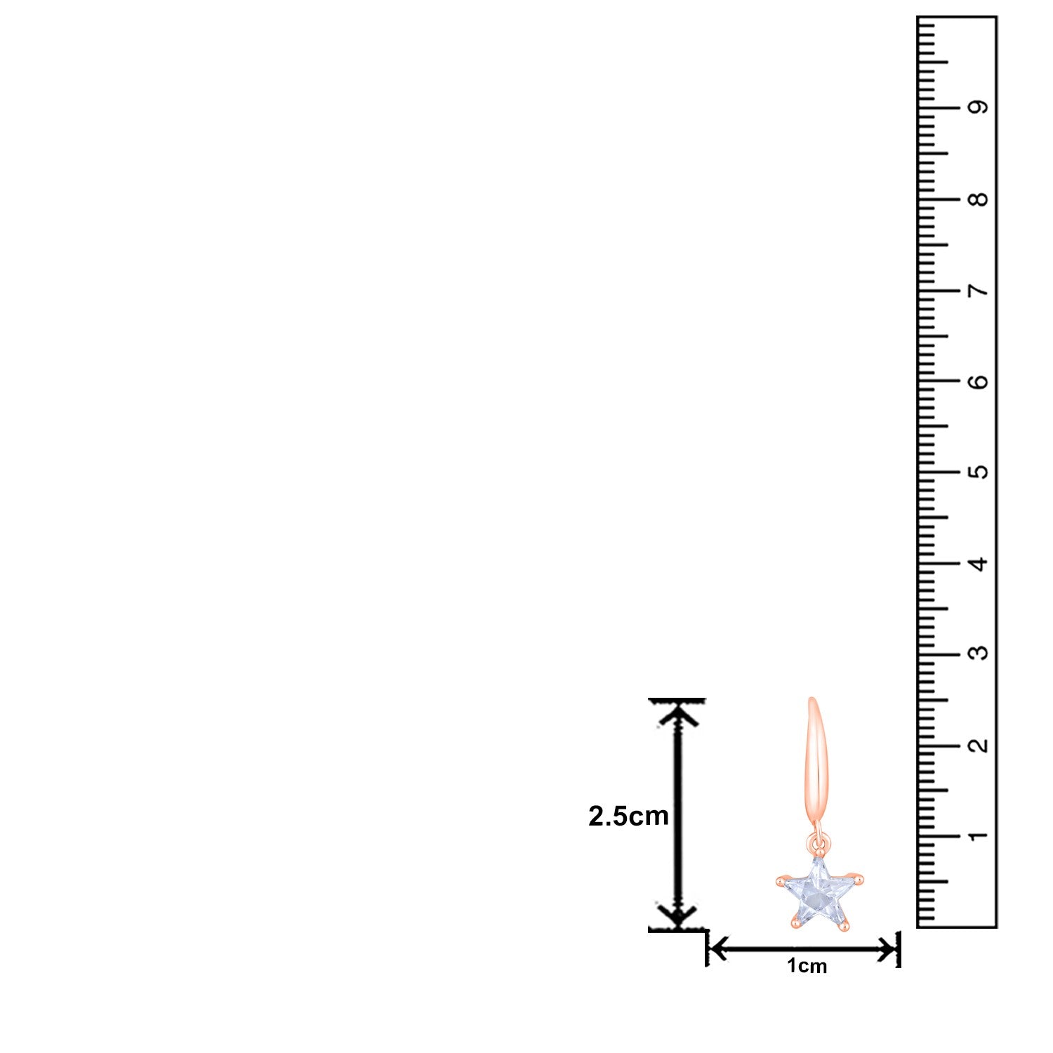 Jazz And Sizzle Rose Gold-Plated Star Shaped Drop Earrings