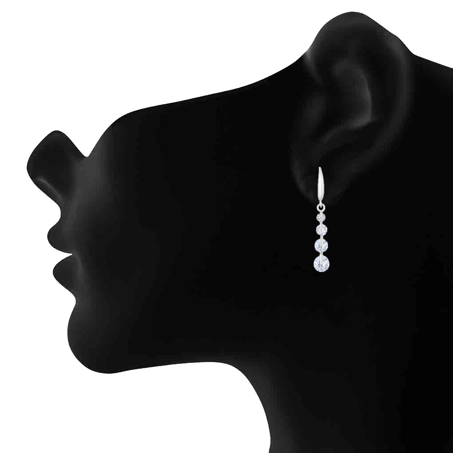 Jazz And Sizzle Rhodium-Plated Circular Drop Earrings