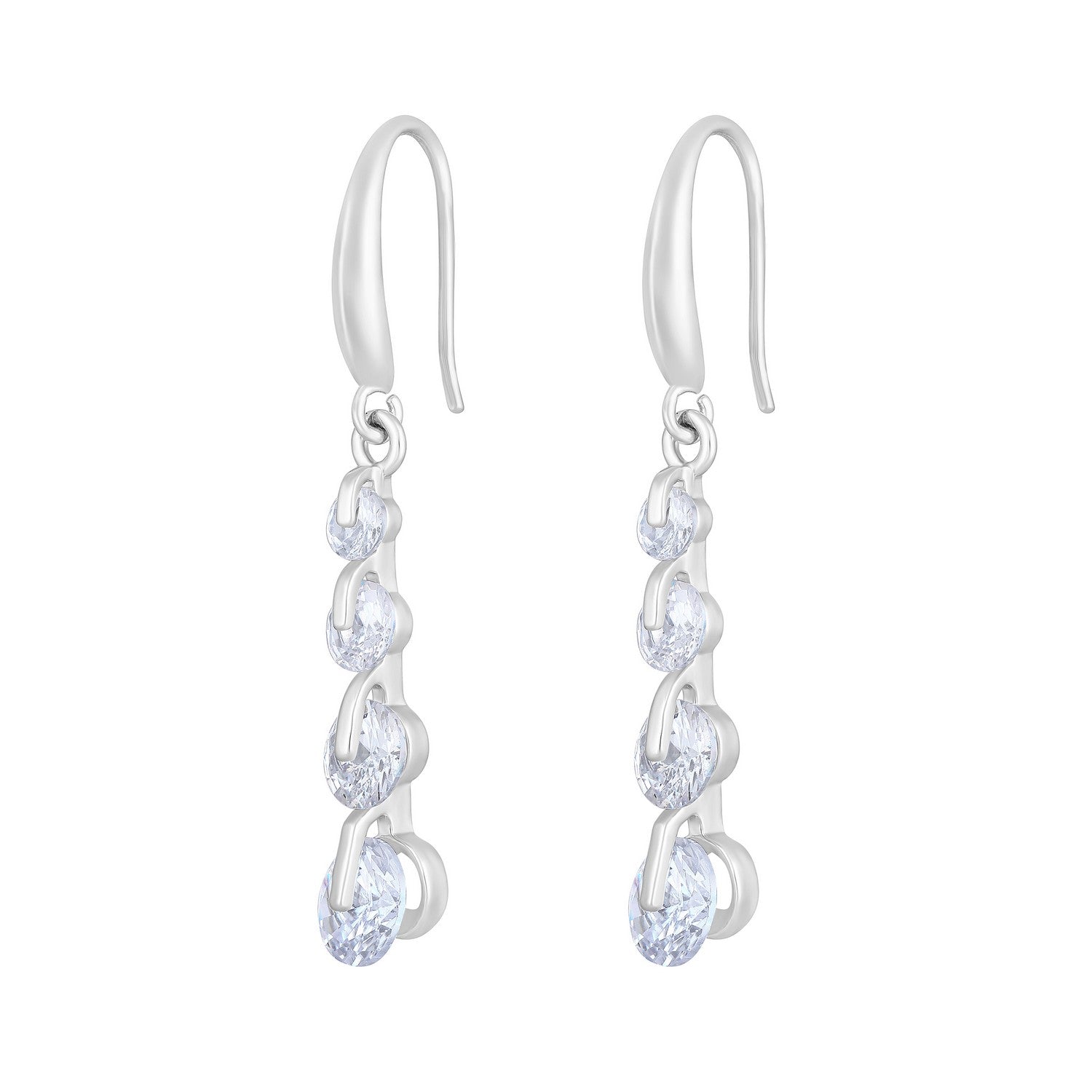 Jazz And Sizzle Rhodium-Plated Circular Drop Earrings