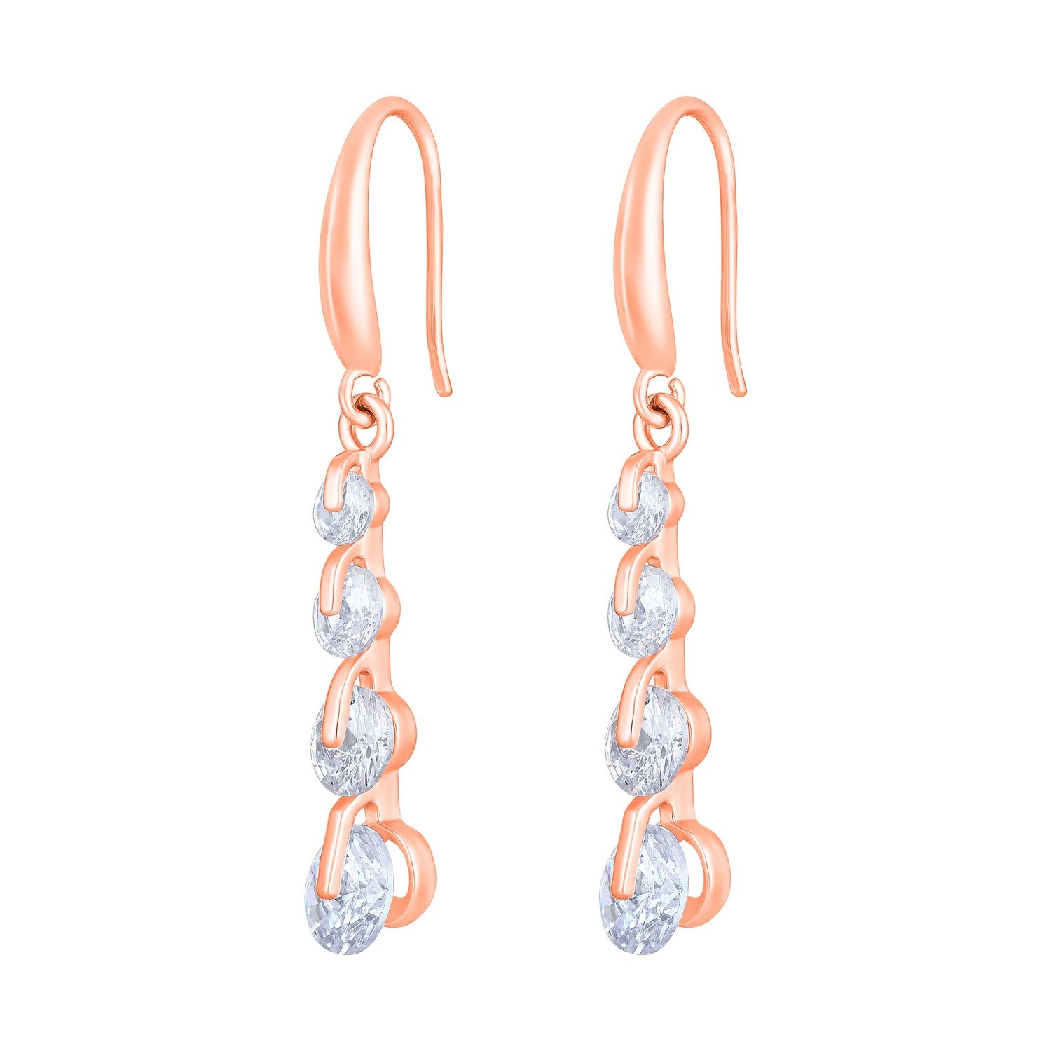 Jazz And Sizzle Rose Gold-Plated Circular Drop Earrings