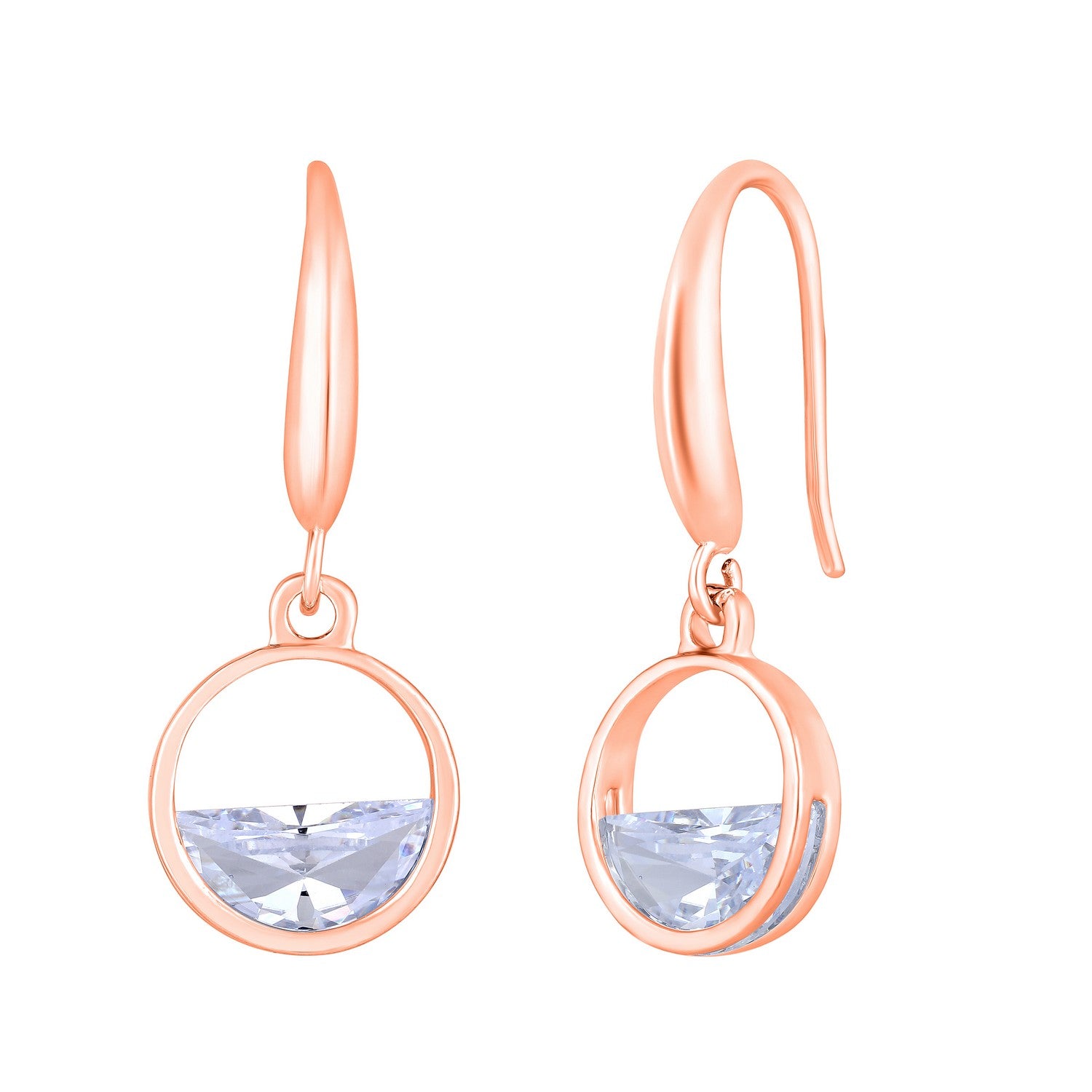 Jazz And Sizzle Rose Gold-Plated Circular Drop Earrings