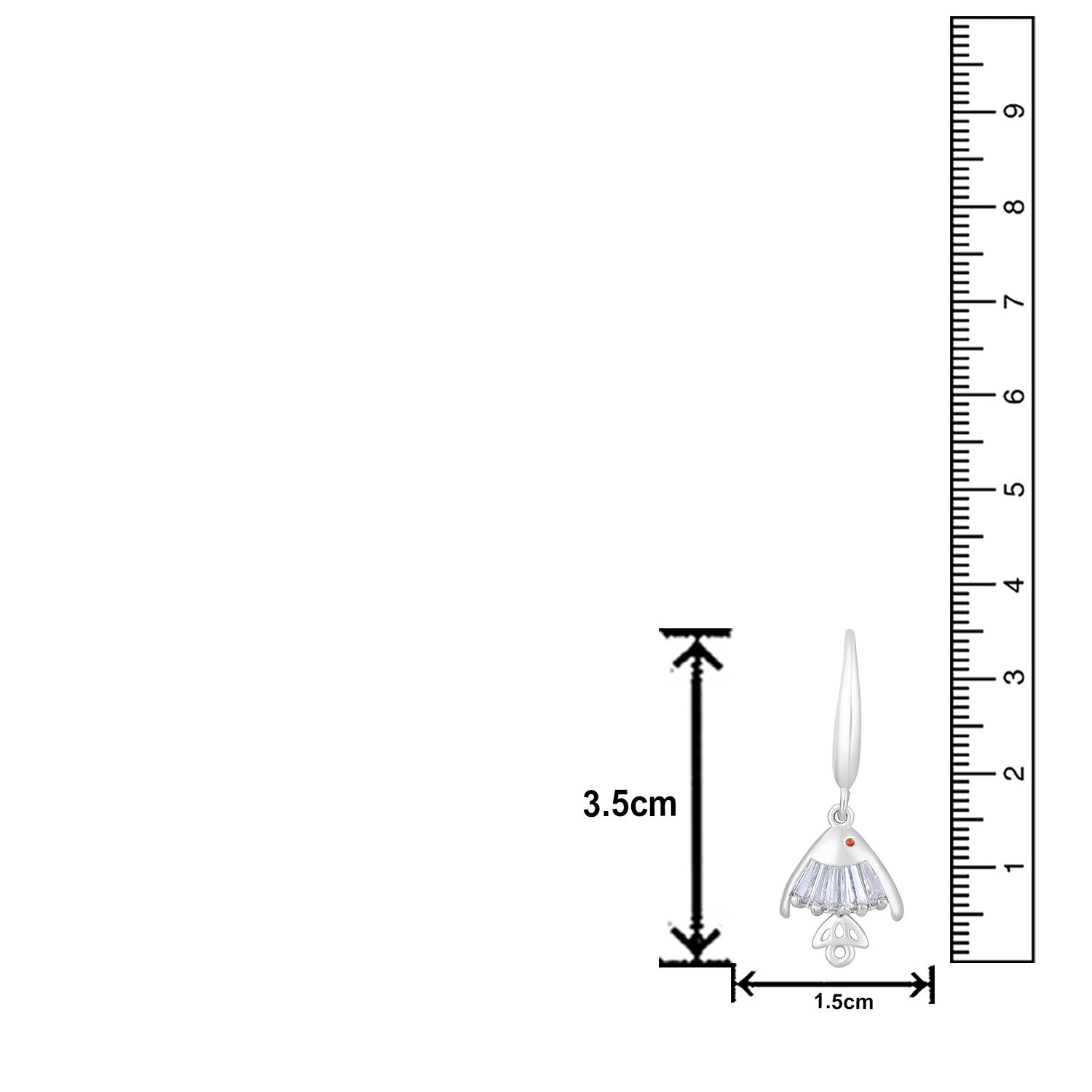 Jazz And Sizzle Rhodium Plated Fish Shaped Drop Earrings