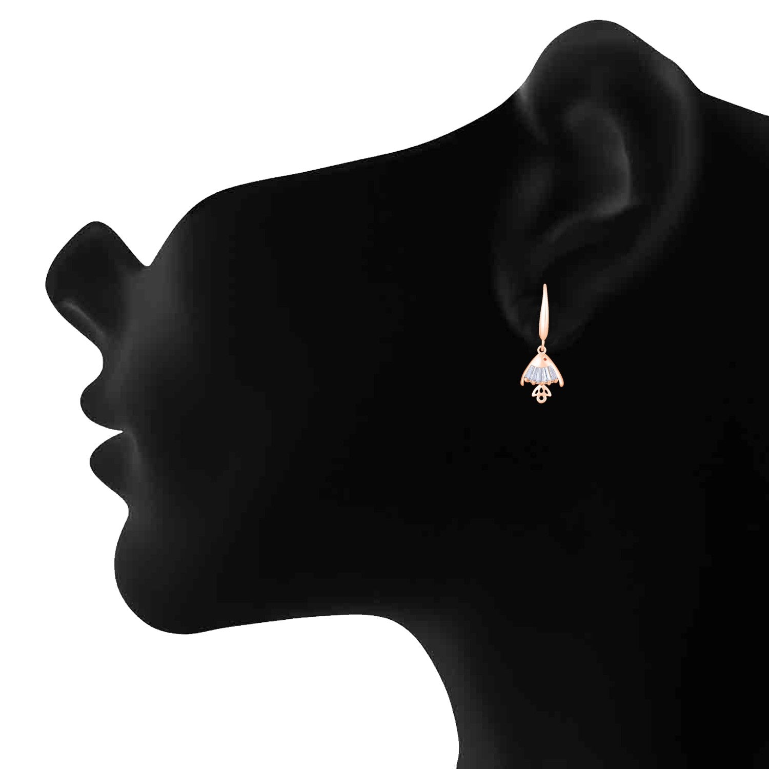 Jazz And Sizzle Rose Gold-Plated Fish Shaped Drop Earrings