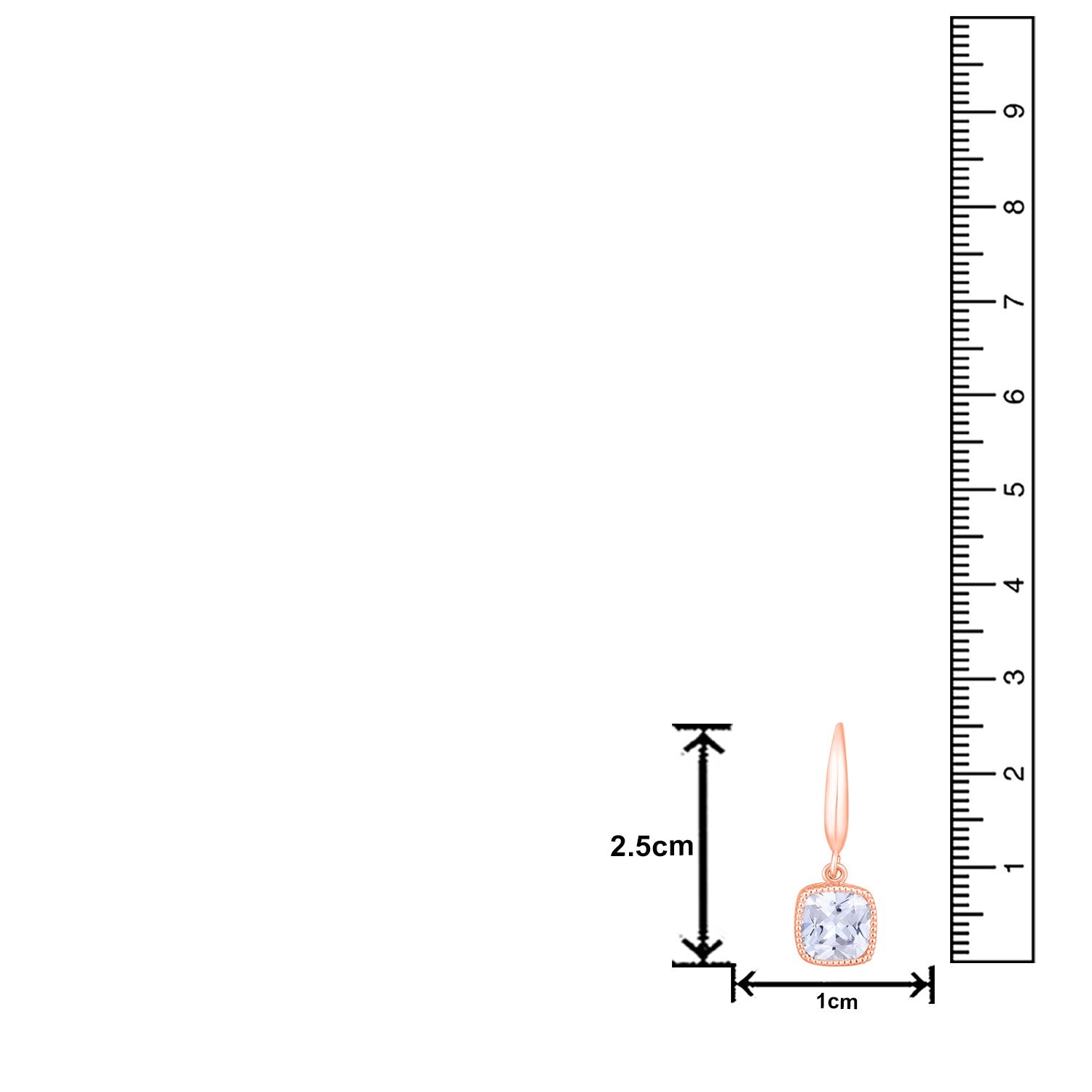 Jazz And Sizzle Rose Gold-Plated Square Shaped Drop Earrings