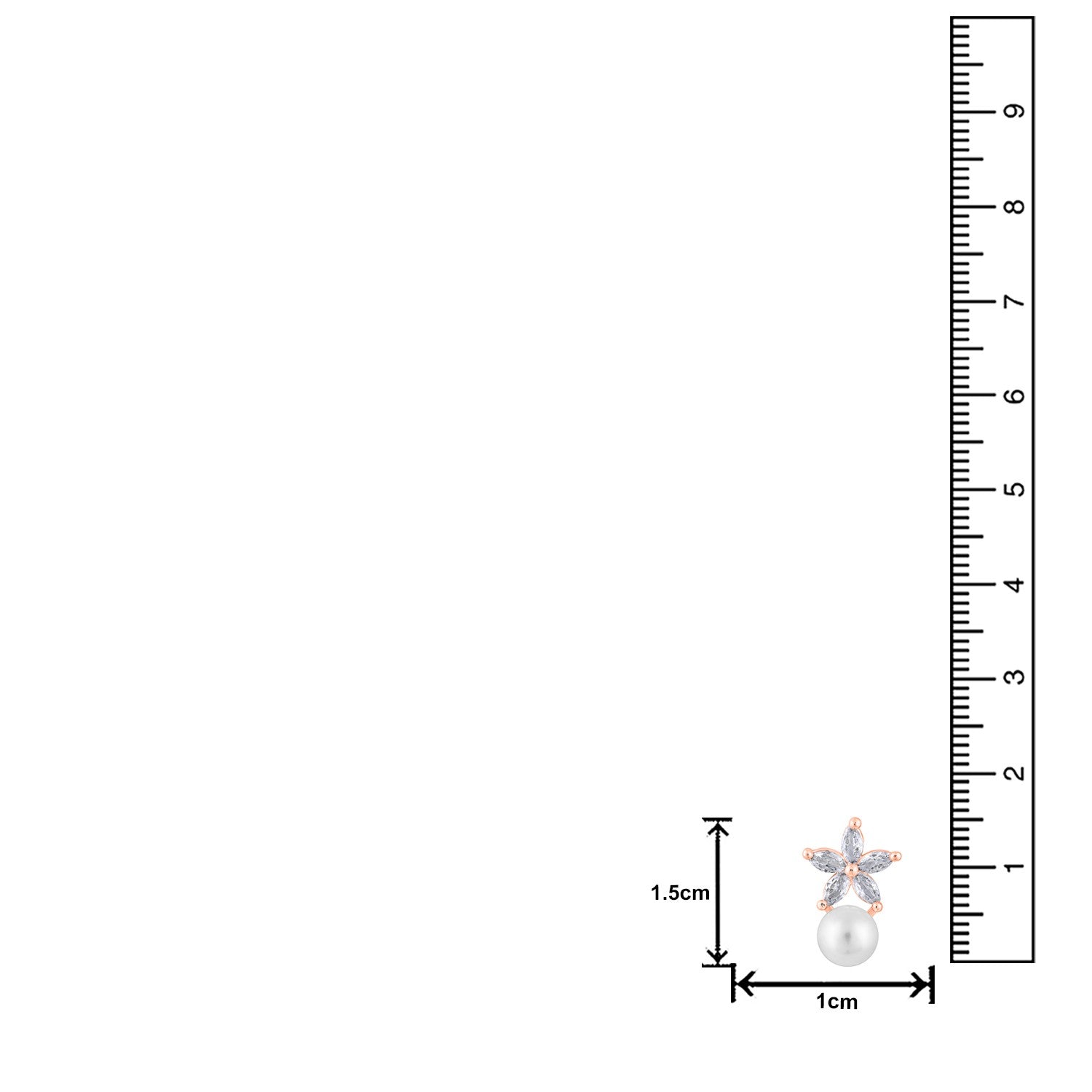 Jazz And Sizzle Rose Gold-Plated Floral Shaped Pearl Studded Drop Earrings