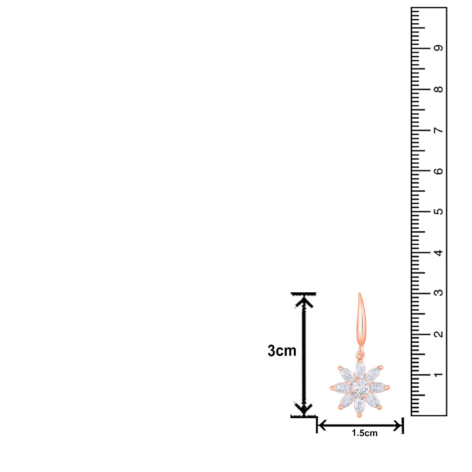 Jazz And Sizzle Rose Gold-Plated Floral Shaped Drop Earrings