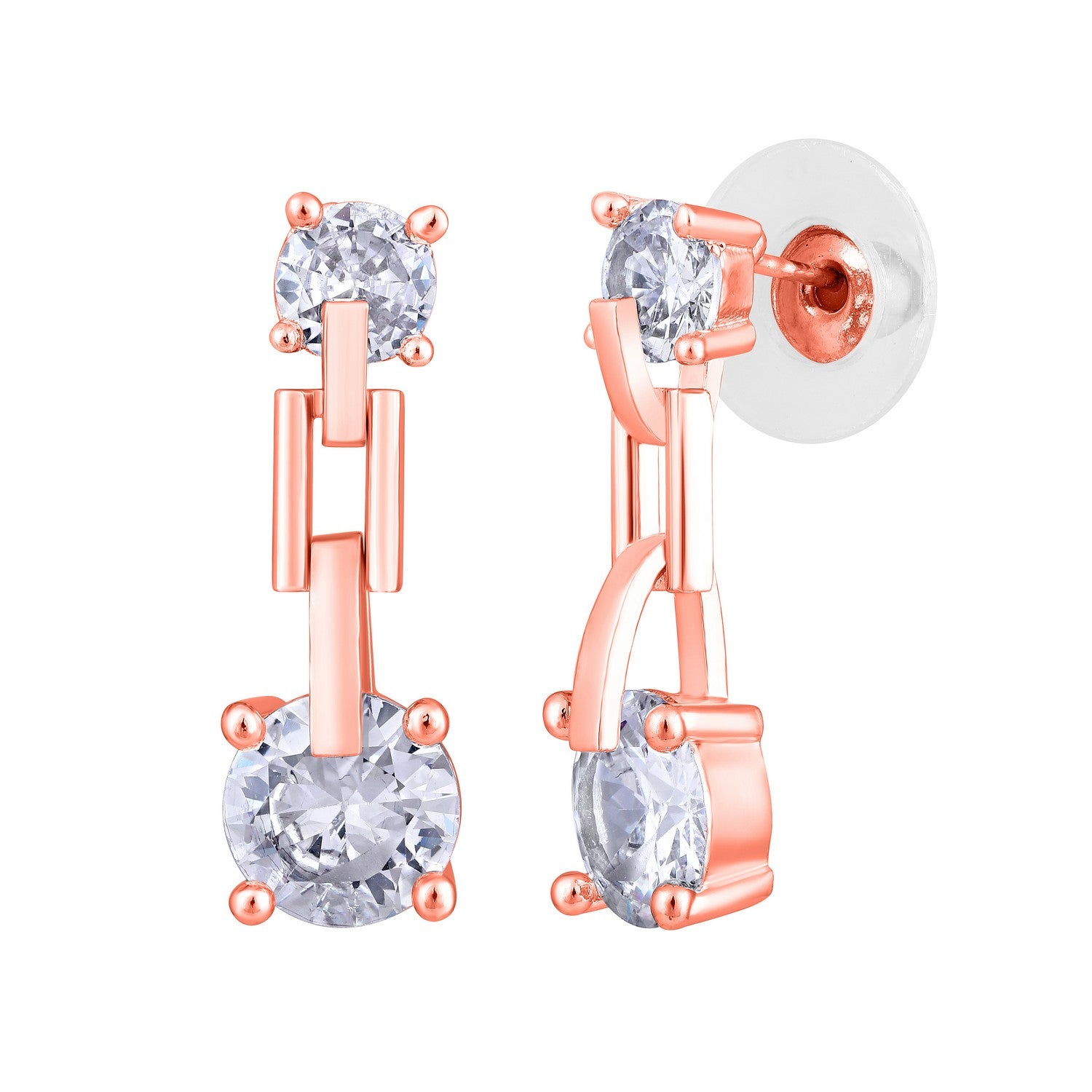 Jazz And Sizzle Rose Gold-Plated Circular Shaped Drop Earrings