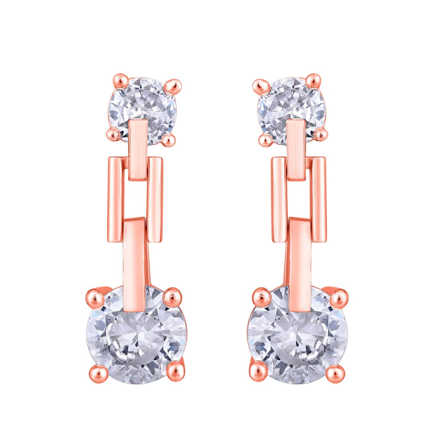 Jazz And Sizzle Rose Gold-Plated Circular Shaped Drop Earrings