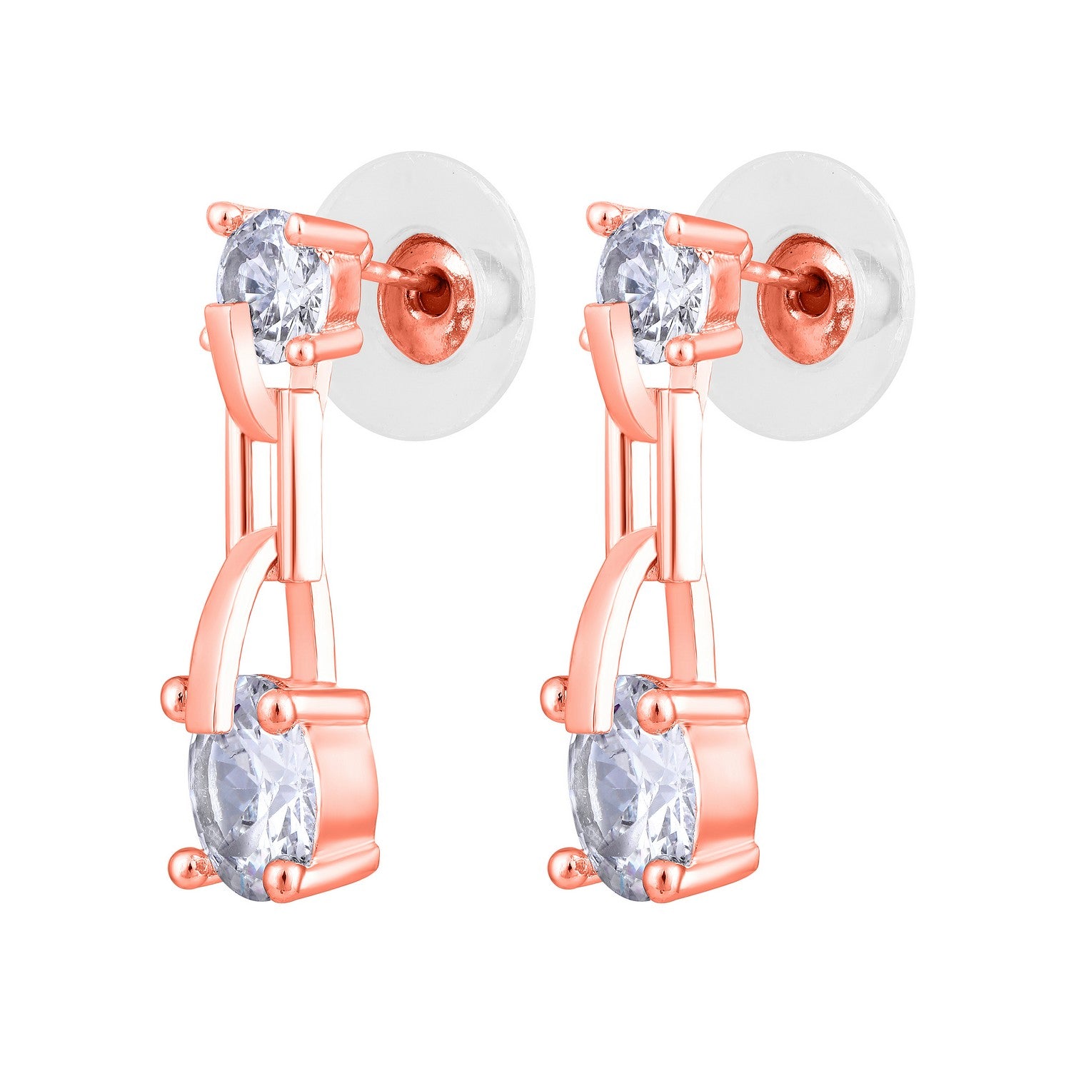 Jazz And Sizzle Rose Gold-Plated Circular Shaped Drop Earrings