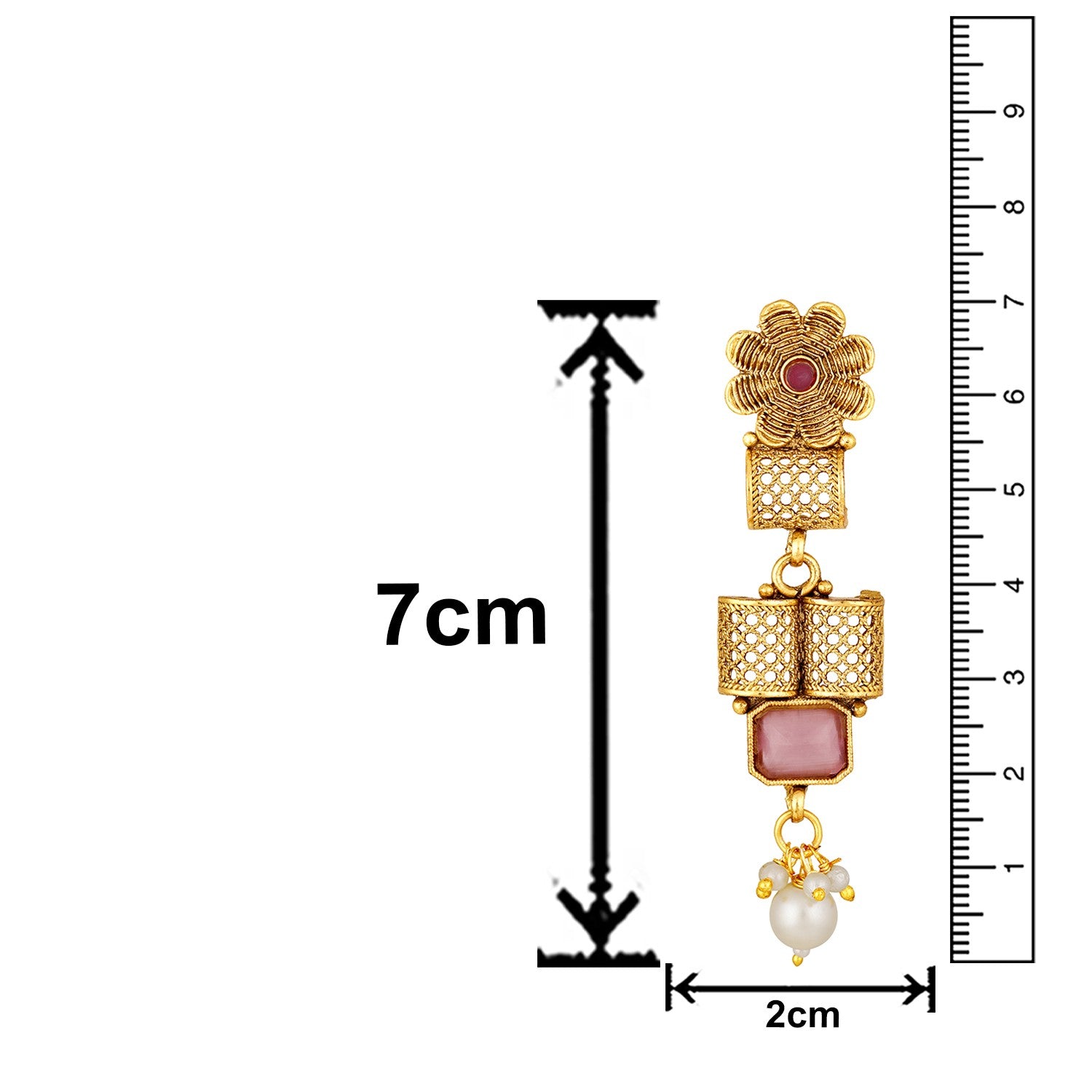 Jazz And Sizzle Gold-Plated Kundan Studded Floral Shaped Jewellery Set