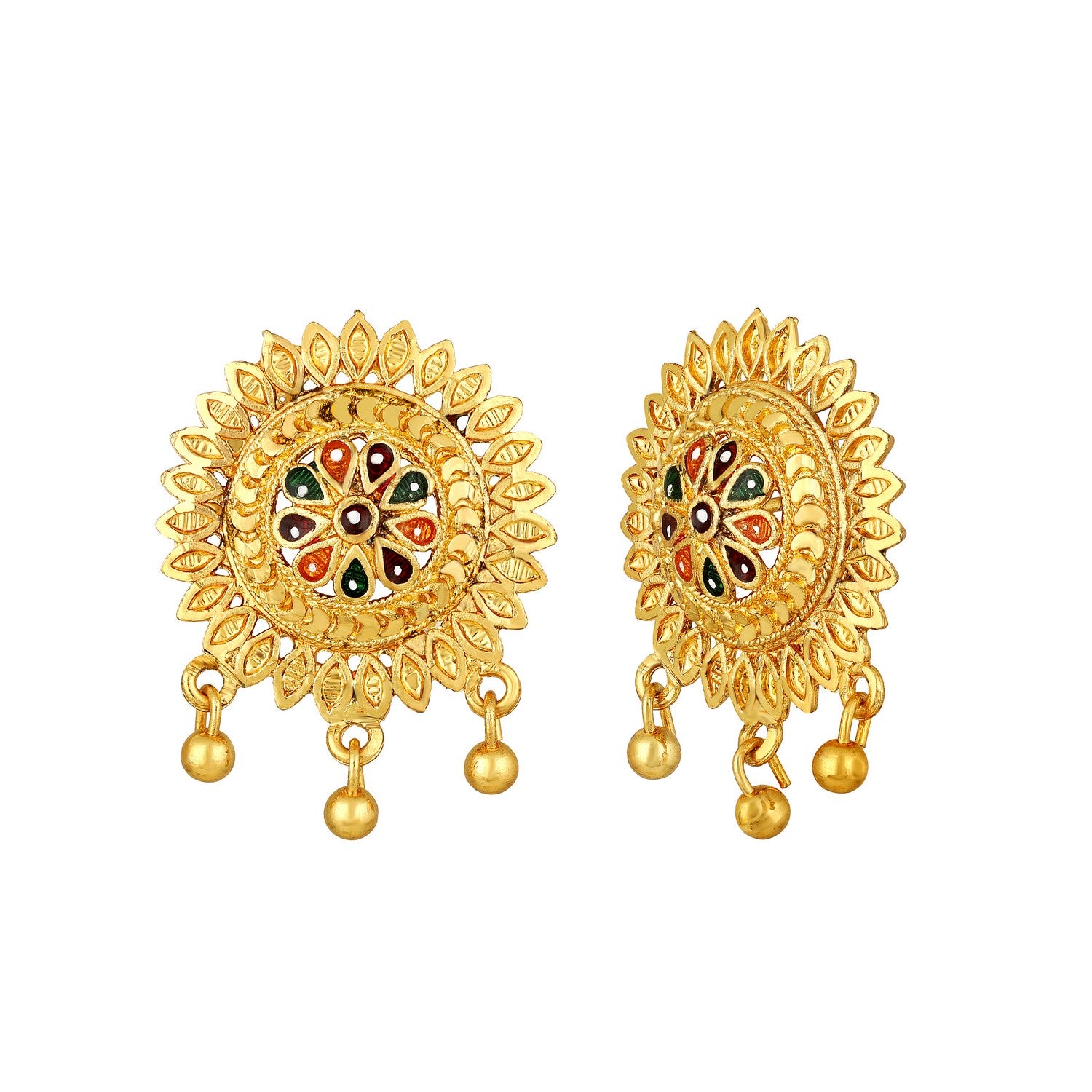 Jazz And Sizzle 22K Gold Plated Golden Beads & Pearl Drops Radha Krishna Temple Jewellery Set (Copy) (Copy)