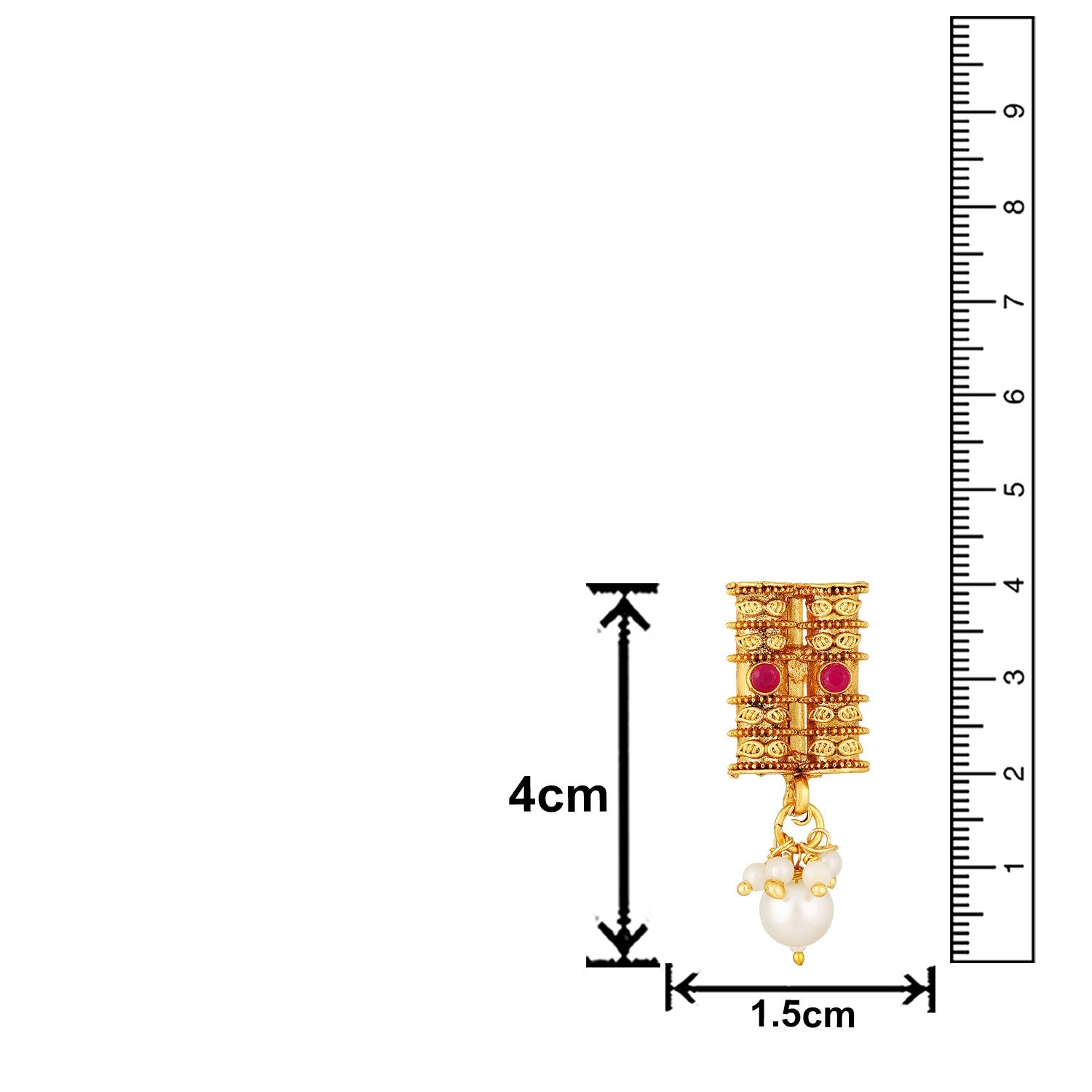 Jazz And Sizzle Gold-Plated Stone -Studded & Pearl Beaded Necklace & Earrings Set