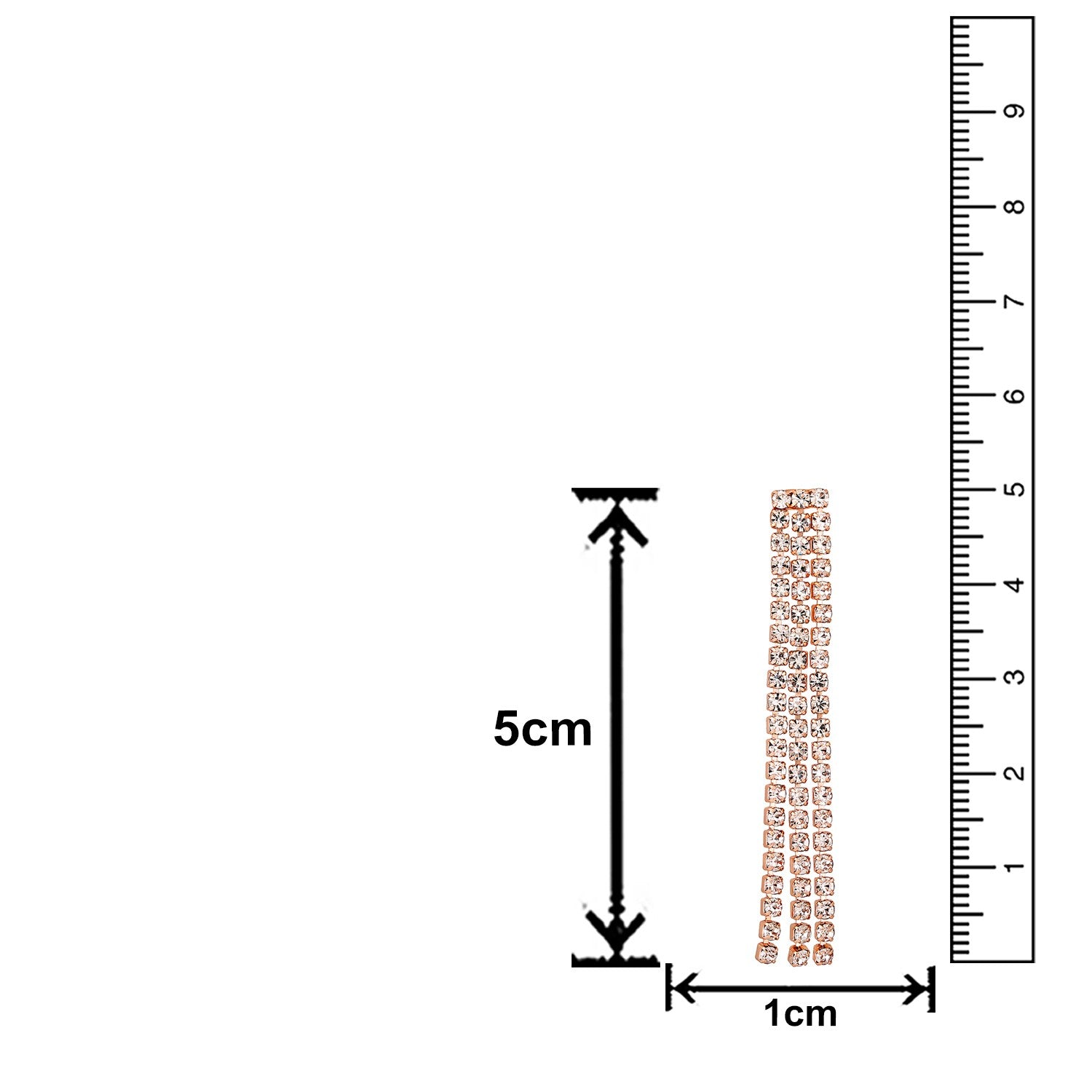 Jazz And Sizzle 18 k RoseGold Plated Crystal AD & Zirconia Studded MultiStrand Statement Jewellery Set