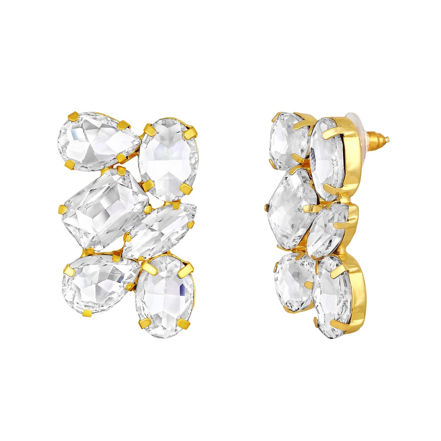 Jazz And Sizzle Gold-Plated Crystal-Studded Necklace & Earrings Set