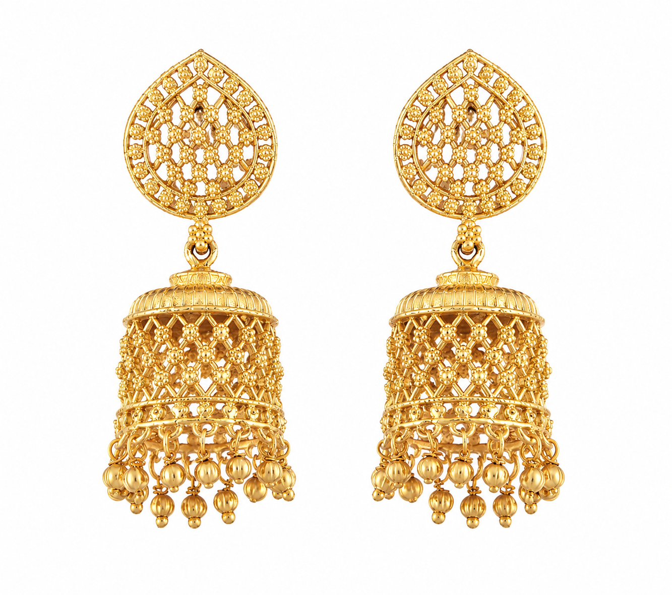 Jazz And Sizzle Gold-Plated Filigree Dome Jhumka Earrings