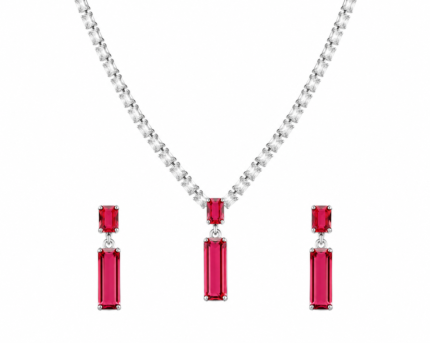 Scarlet Sparkle CZ Jewelry Set