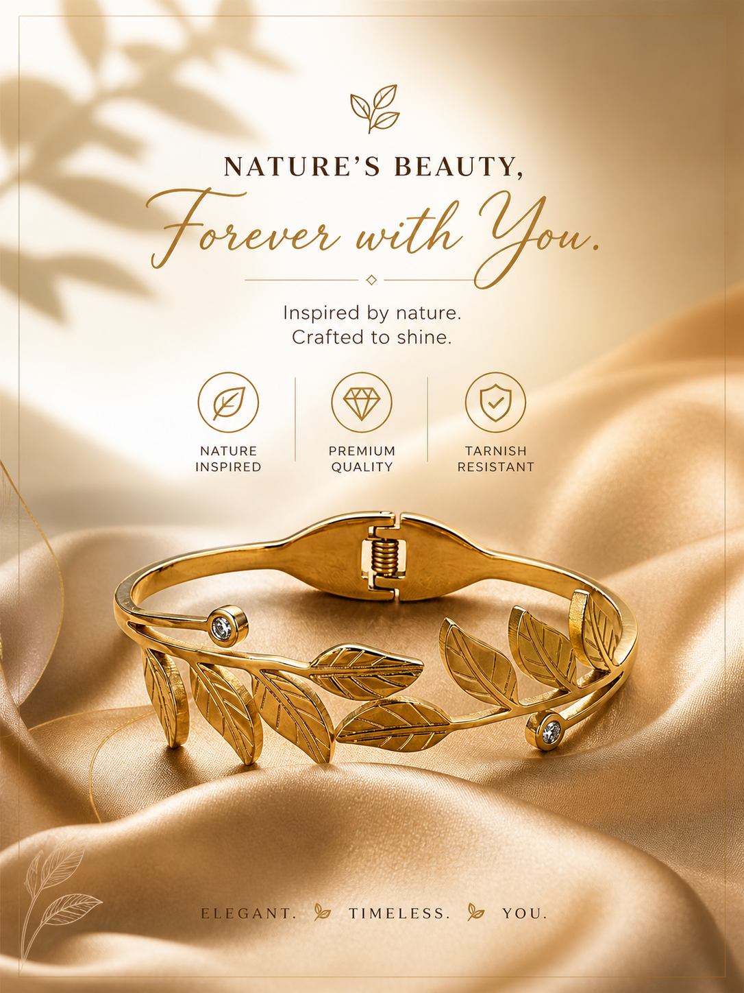 Golden Leaf Embrace Bracelet