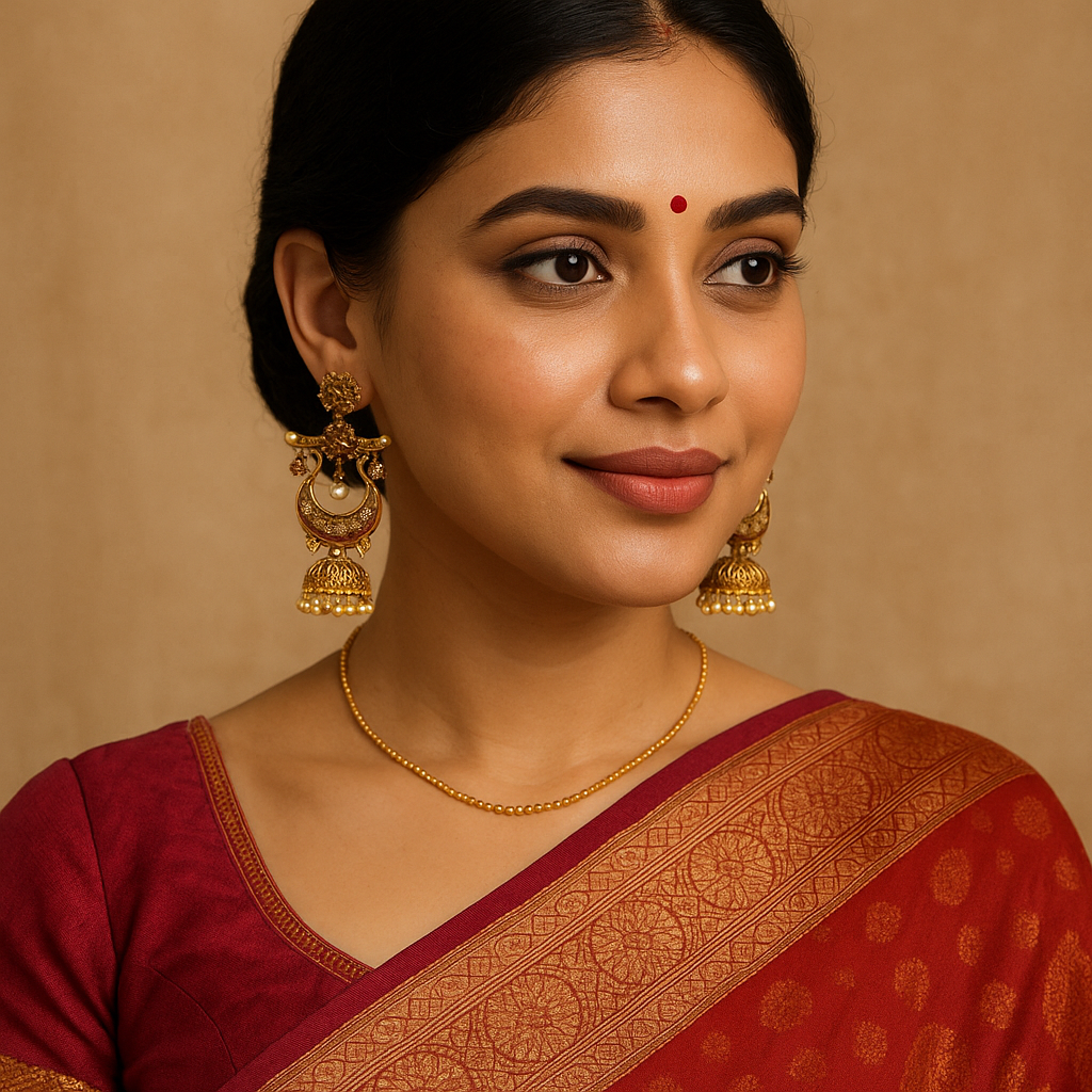 Jazz And Sizzle Kundan Studded Meenakari Jhumka Earring