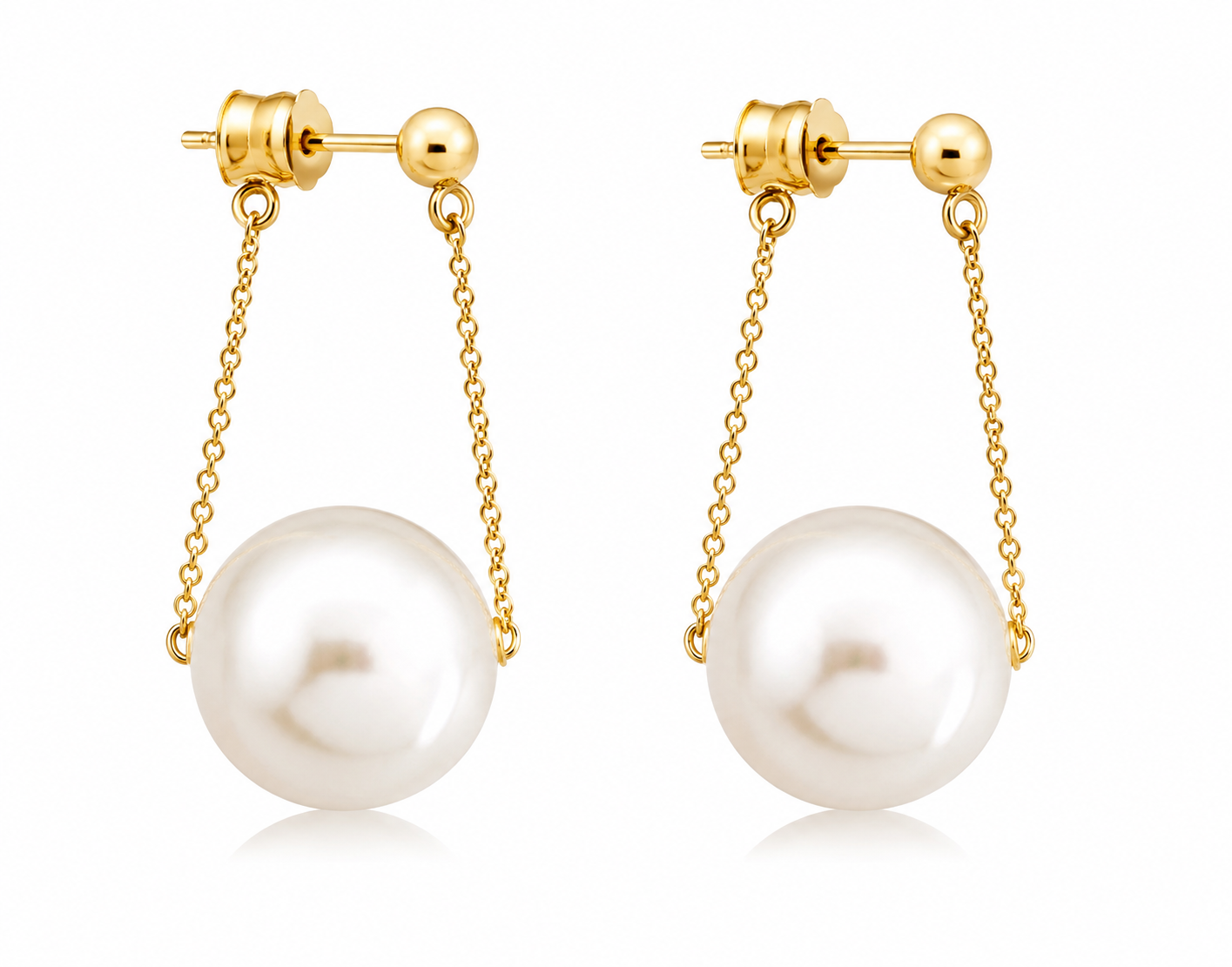 Gold-Plated Pearl Drop Earrings for Women & Girls