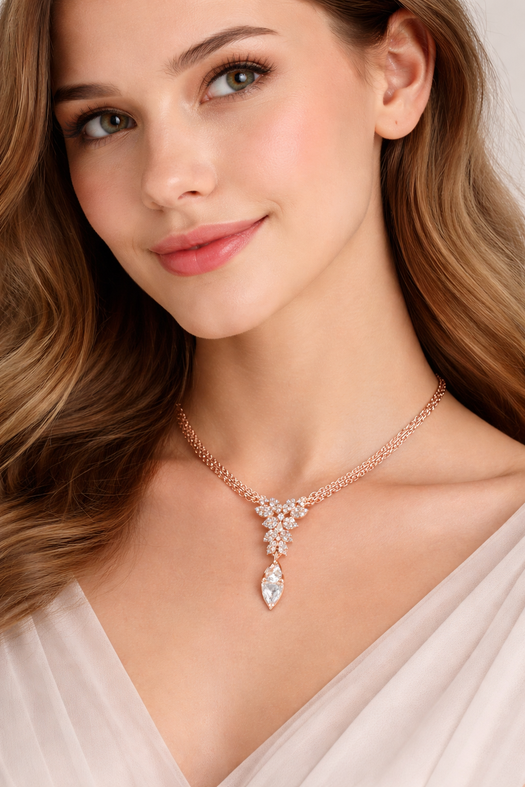 Heartfall Crystal Drop Necklace